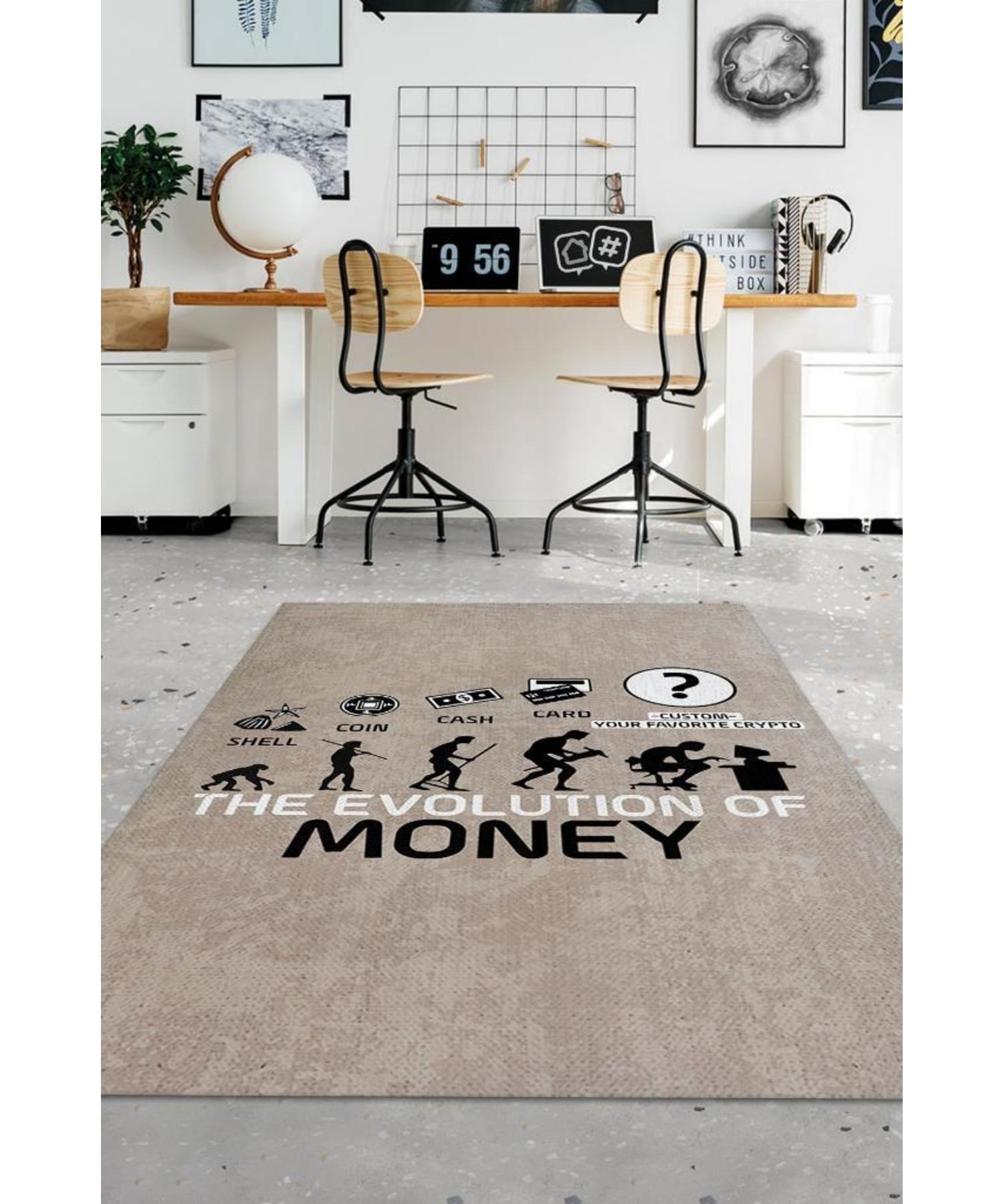 

Evolution of Money Personalized Customizable Woven Based Washable Trader