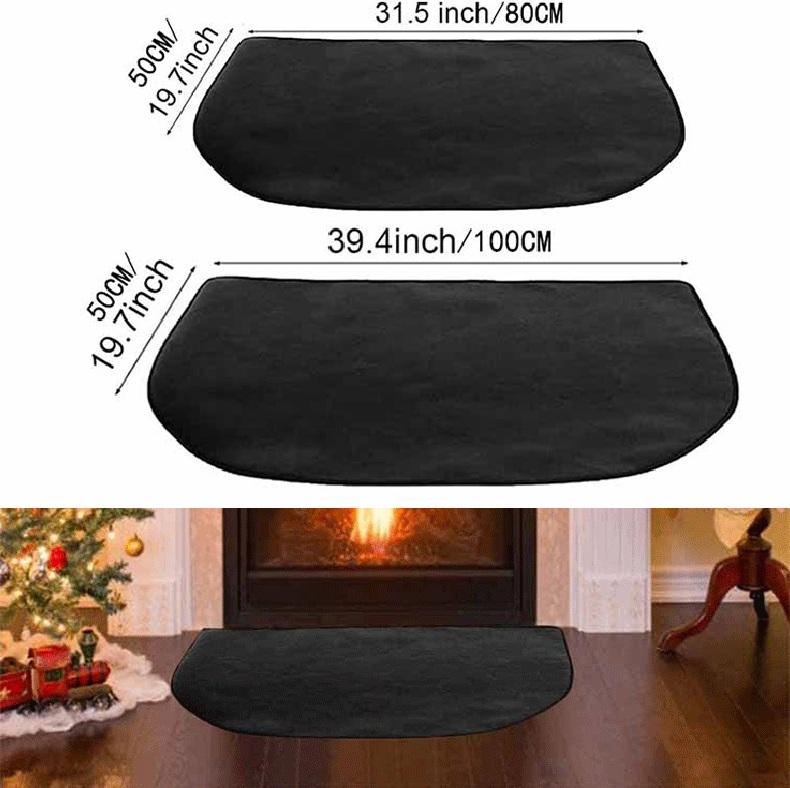 Semi-circular Fireplace Fireproof Mat Wood Stove Fiberglass Carpet Protection Silicone Flame-Retardant Insulation Pad 100/80cm