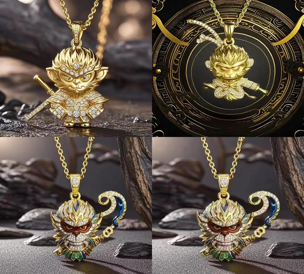 Unique Copper Black Wukong Pendant Necklace With Dazzling Design Inspired By The Legendary Monkey King