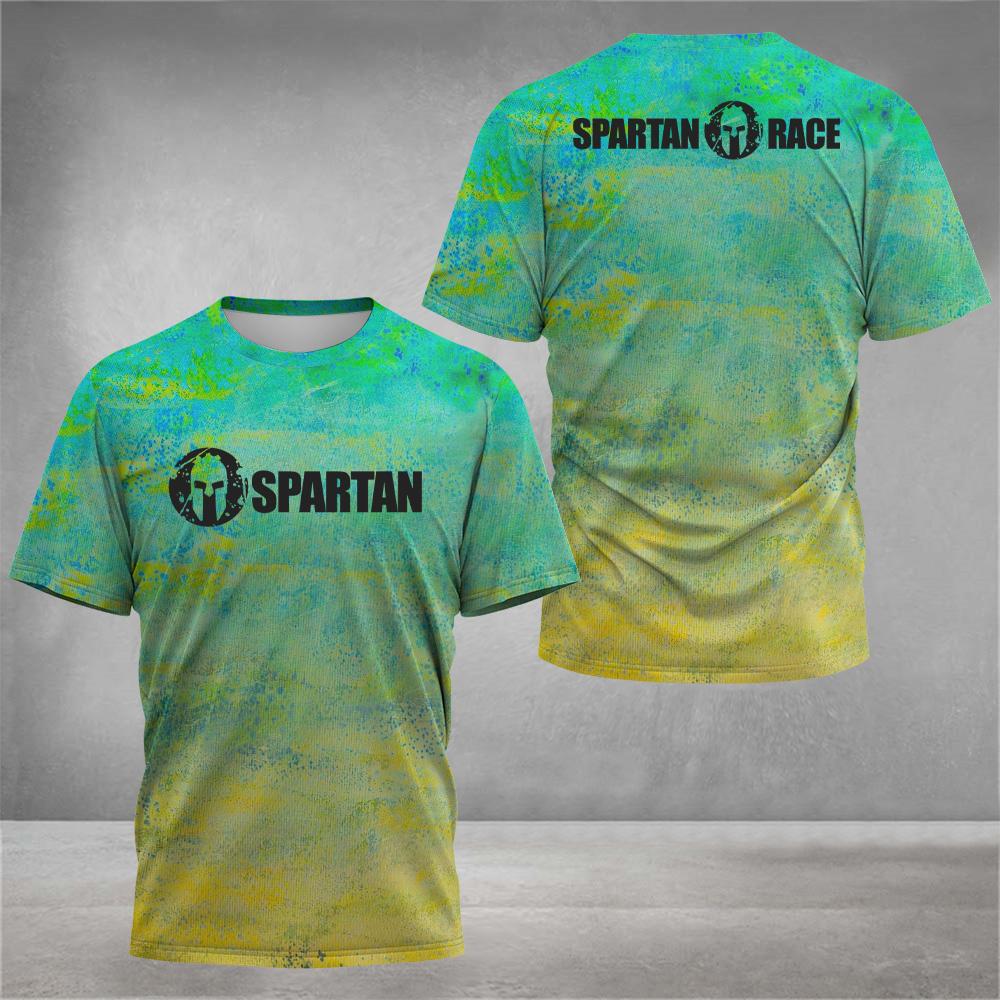 

Мужская футболка с принтом в виде 3D-букв, повседневная футболка с короткими рукавами и круглым вырезом, модная одежда спартанского воина, футболка для занятий спортом на открытом воздухе XL зелёный