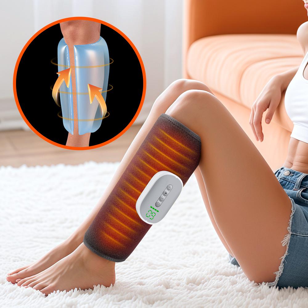 Electric 360° Air Pressure Calf Massager Wireless Heating 4 Mode Airbag Compression for Leg Foot Muscle Fatigue Relief