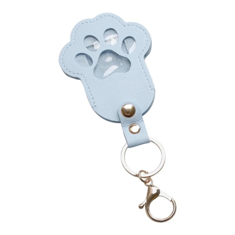 Pet Hair Memorial Keychain Photo Holder With Sturdy Waterproof PU Material For Pet Lovers Travel Essential