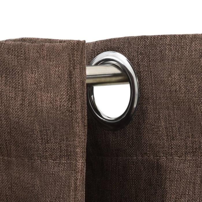 VidaXL Rideaux occultants Aspect lin avec œillets 2pcs Taupe 140x225cm