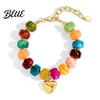 Shiny Luster Bracelet Boho Beaded Bracelets Colorful Acrylic Beads Adjustable