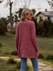 Women's Solid Color Brushed Stripe Cardigan Jacket Long Sleeve Autumn Pit New Clothing