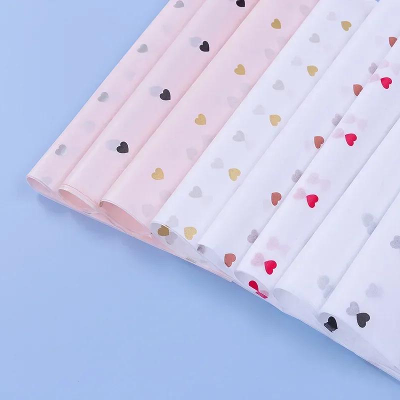 10 Sheets/lot 50*70 Cm Gift Wrapping Paper DIY Handmade Craft Star Love Dot Pattern Tissue Paper Floral Packaging Material