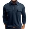Herren Langarm Tasche Revers Herbst Winter POLO Shirt Europäisch Amerikanisch Outdoor Freizeit Polo Anzug Baumwoll Oberteil