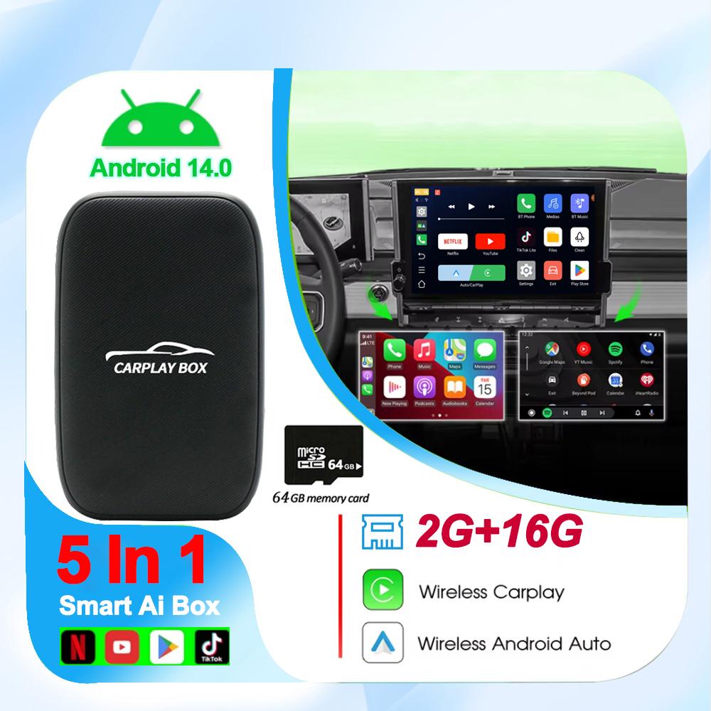 

5-в-1 Carplay AI Box Універсальний Android 14 Бездротовий Carplay Android Auto Адаптер Для Netflix YouTube Для Toyota Mazda Hyundai
