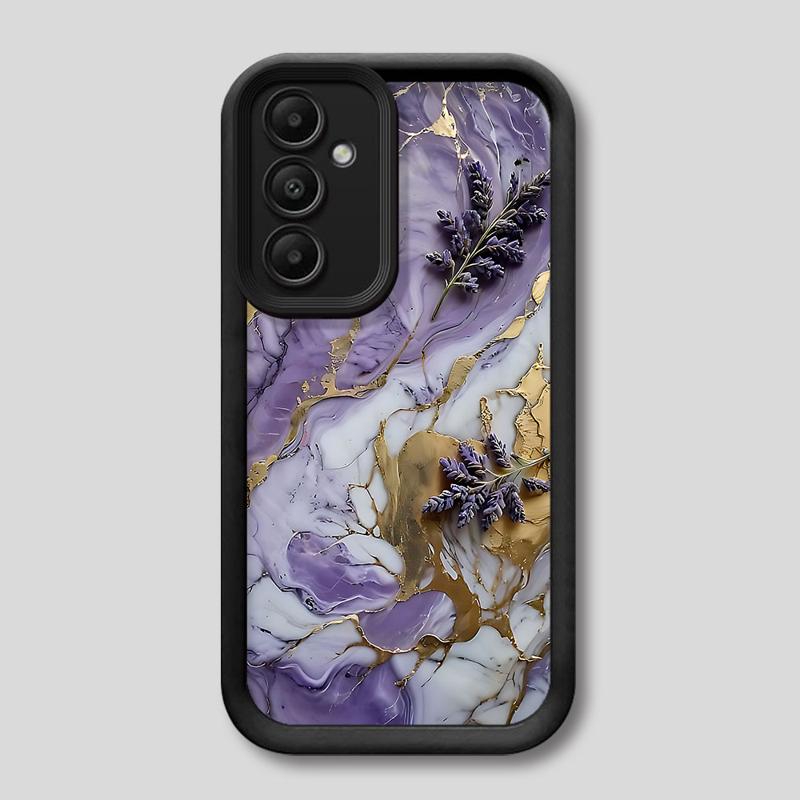 Phone Case for Samsung Galaxy A15 A25 A35 A55 A51 A71 A72 A73 A52 A52s A53 A54 5G Soft TPU Flower Marble Cover