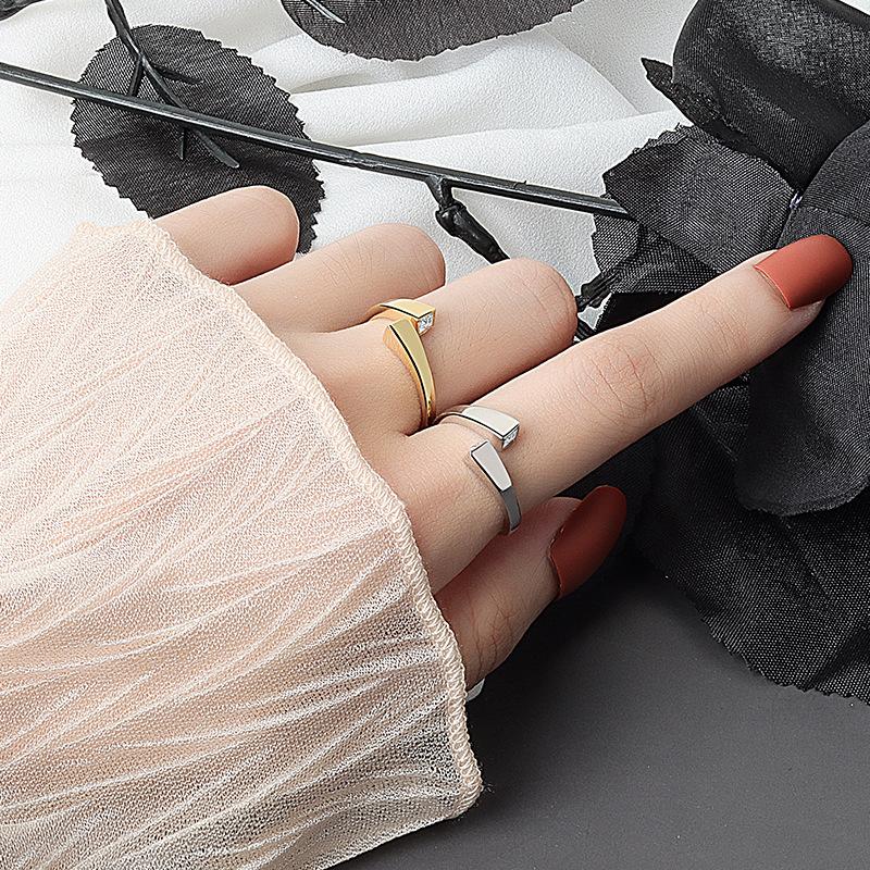 Real 925 Silver Rings For Women Vintage Zircon Open Round Engagement Rings Silver 925 Jewelry Anillos Mujer