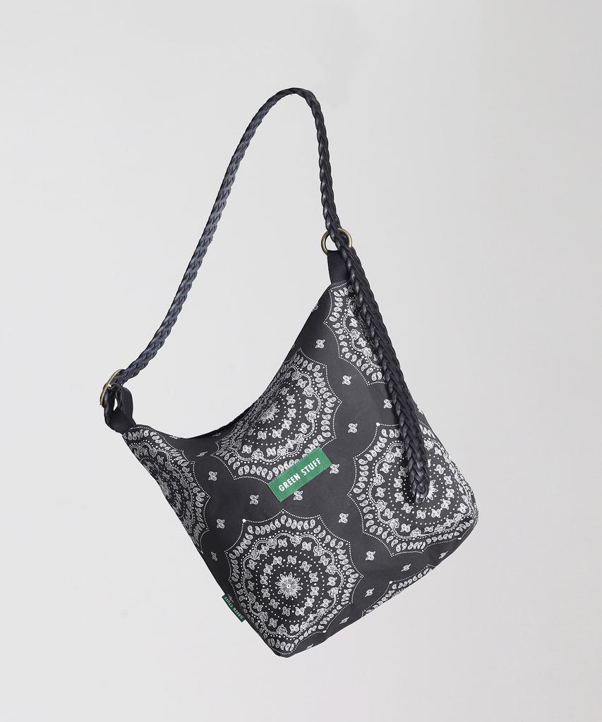 Green Stuff Belted Shoulder Bag B2 Paisley - Black