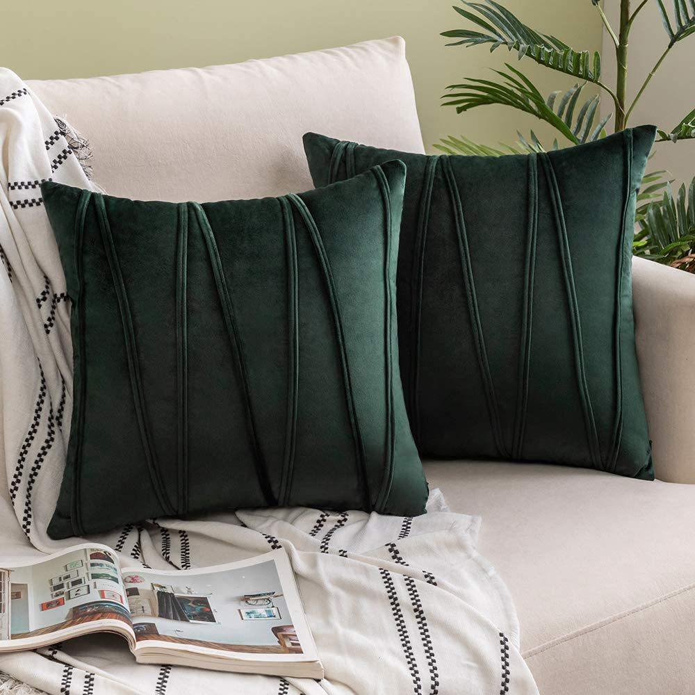 Velvet Sofa Cushion Plush Model Room Pillow Ins Solid Color Twill Pillow Case Office Bedside Pillow