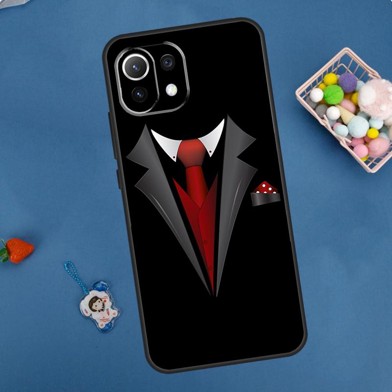 Man Suit Shirt Tie Case For Xiaomi 15 Ultra 13 14 11T 12T 13T 14T Pro POCO X7 Pro F5 F6 M6 X3 X5 X6 Pro Coque