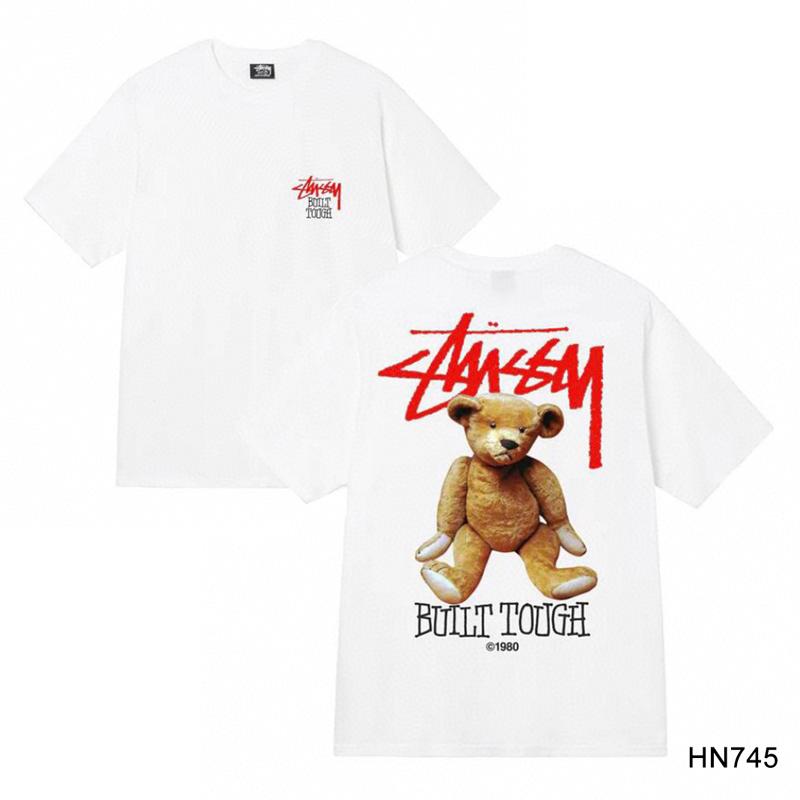 Stussy 2025 Sommer Neues Hochwertiges Rundhals-T-Shirt aus Baumwolle für Männer und Frauen Klassisches Logo mit neuem Musterdruck Paar-T-Shirt