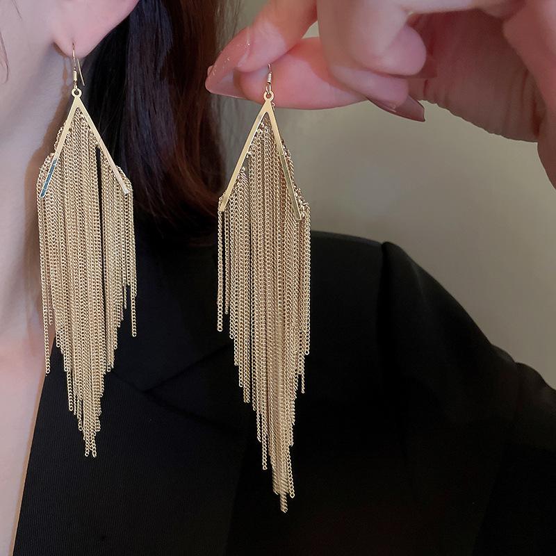 Exquisite Silver Needle Flower Bow Tassel Earrings - Luxury European & American Style for Women