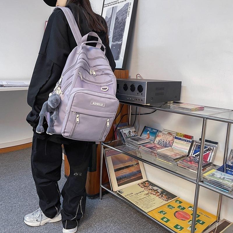 2025 New Schoolbag Male Korean Version Harajuku Female High School College Student Versatile Large-capacity Multi-layer Backpack Backpack