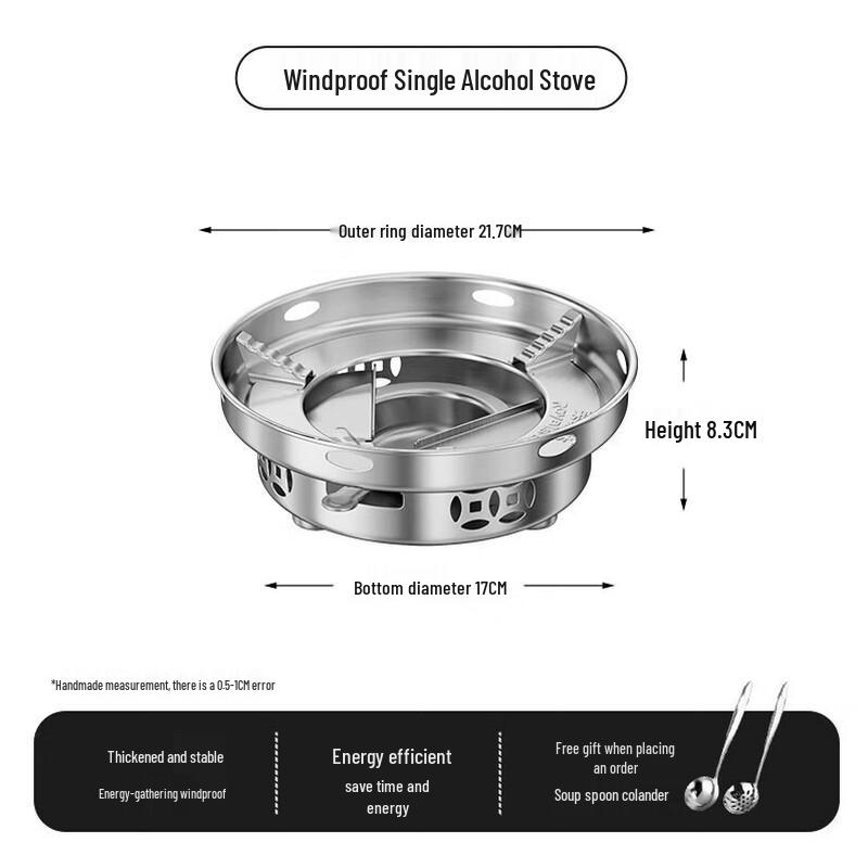 Royalstar Stainless Steel Mini Hot Pot with Solid Alcohol Stove