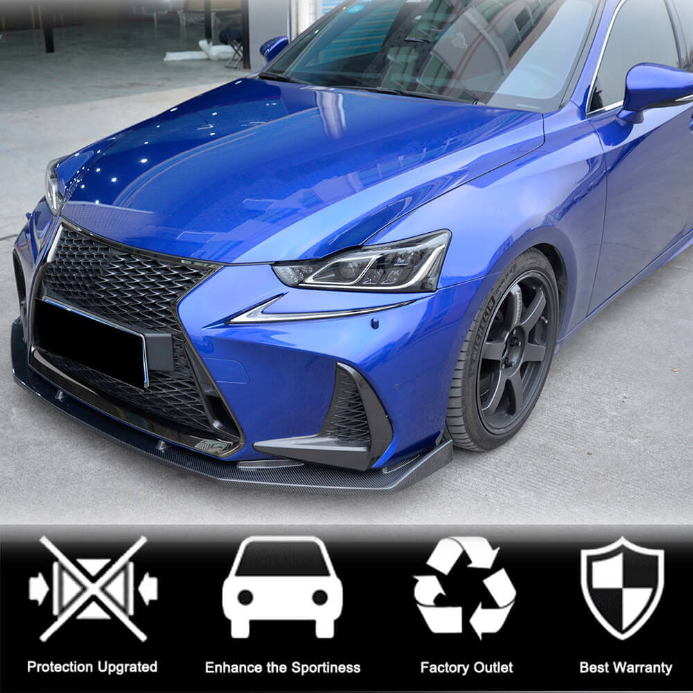 Накладка на передний бампер Lip (для Base/F-Sport 2016-2020, Карбон) для Lexus IS 2013- гг