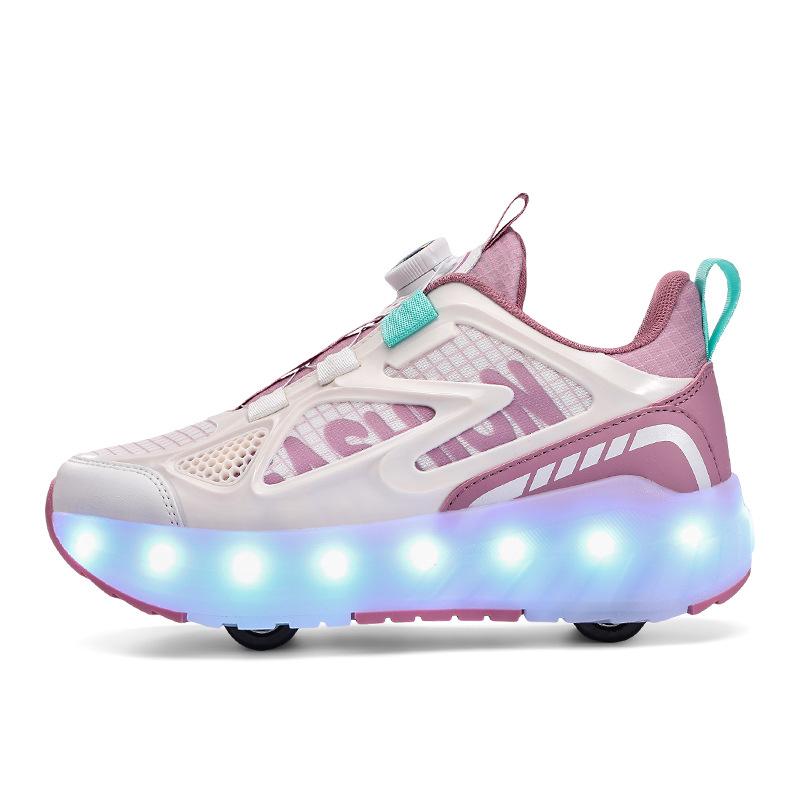 Luminous Children's Roller Skates with 4 Wheels and Detachable Wheels for Boys in Summer Girls' Sports Shoes with Wheels Sneaker