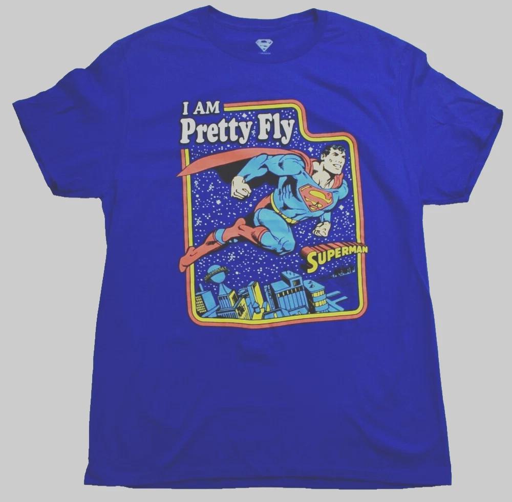 Superman Mens I Am Pretty Fly Comic Graphic Blue Shirt New S, M, L, XL 2XL