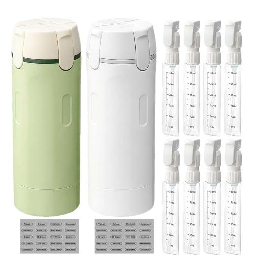 1/2 Sady 120ML 4-v-1 Cestovní láhev Neprosakující Opakovaně použitelný Dávkovač na pleťové mléko, kondicionér, krém, šampon Přenosný Plnitelný Prázdný kontejner na toaletní potřeby