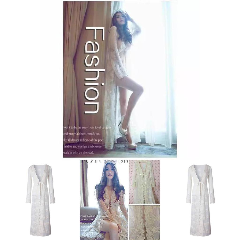 Long Dress With Lace Embroidery For Beach Vacation And Casual Wear