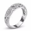 Elegant 2-in-1 Womens White Retro Engagement Wedding Band Heart Rings Set For Brides