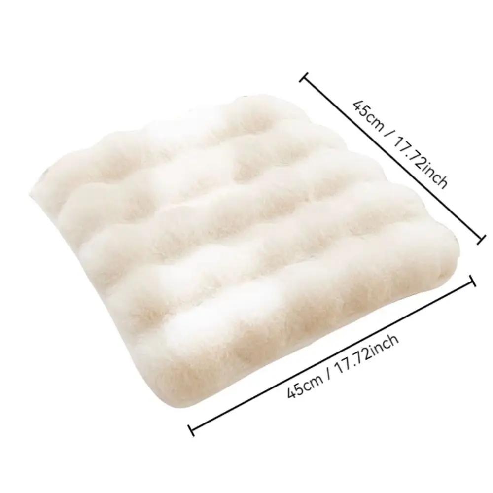 Warm Rabbit Chair Seat Non Slip Square Chair Seat Pads Thickened Winter Chair Pads Home