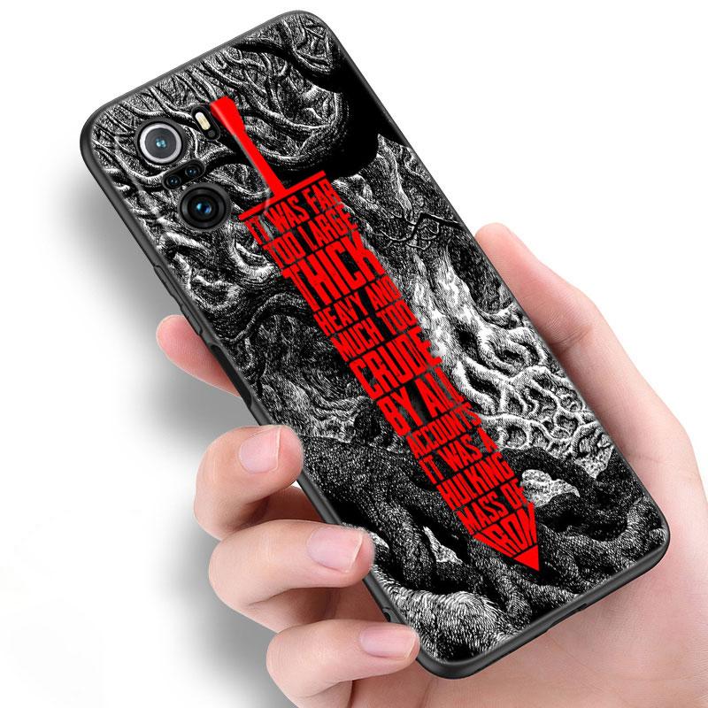 Anime Berserk Guts Phone Case For Xiaomi Mi POCO X3 NFC GT M4 M3 12 11T 10T Pro A3 11 Lite NE 5G 12X 11i F3 Soft TPU Black Cover