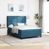 Boxspring Bed with Headboard Dark Blue 200 X 140 Cm Velvet