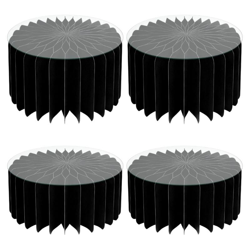 4er-Pack Faltbare Dessertständer Benutzerfreundliche Papierhalter für mehrstöckige Präsentation in den Größen 10cm 10cm 20cm 20cm schwarz