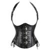 PU Faux Leather Waist Cincher Vest with Shoulder Straps for Body Shaping and Slimming