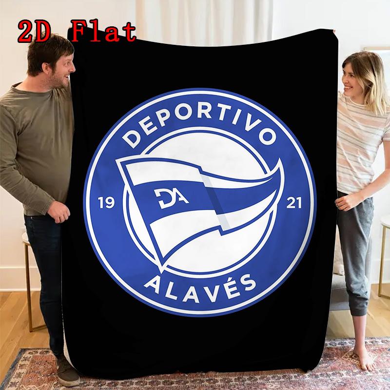 deportivo alaves Pattern Flannel Blanket High quality All Seasons Warmth and Comfort Perfect for Christmas Gifts.