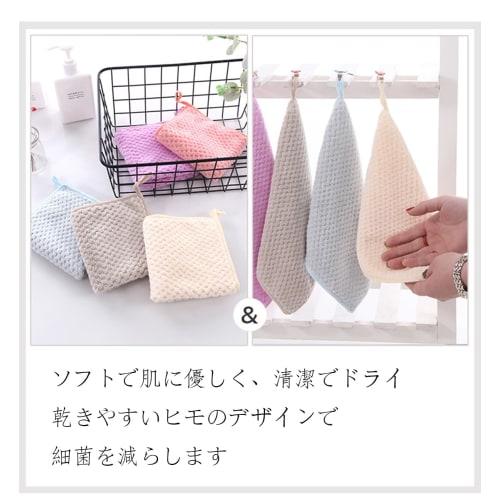 Soft, quick-drying hand towels for home, bathroom, and kitchen cleaning, made from coral fleece. 25x25cm, 3 count, blue.