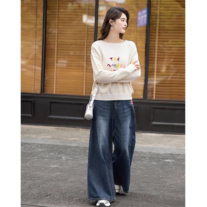 Mokana Women's Embroidered Long-Sleeve Casual Sweater