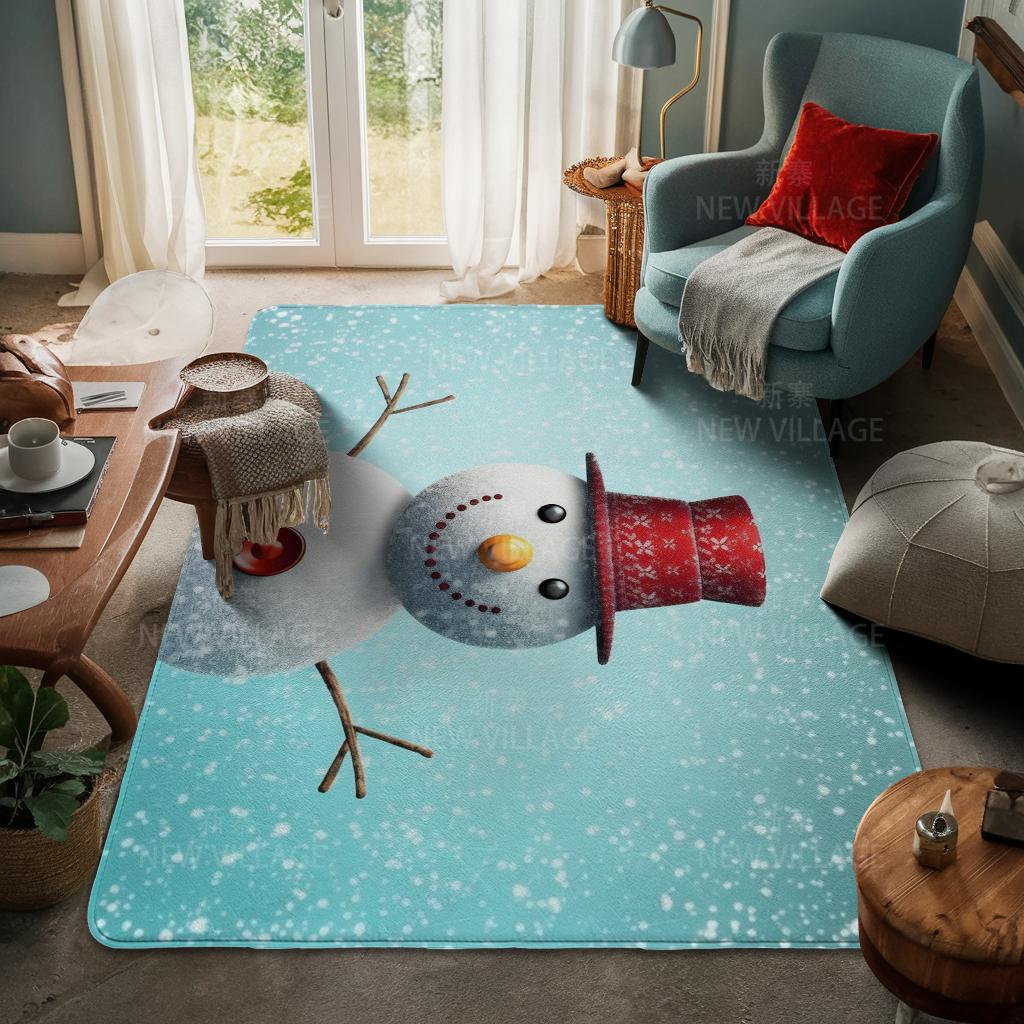 House Entrance Carpet Home Door Mat Living Room Bath Foot Bathroom Non-slip Water Absorption Rugs Bath Merry Christmas Winter