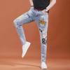 European Luxury Men's Slim Fit Embroidered Skinny Jeans