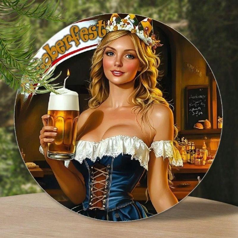Retro Round Metal Panel for Living Room Bedroom Garage