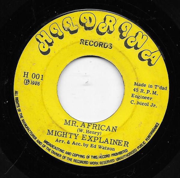 

7inch Record MIGHTY EXPLAINER Mr. African H001 Hildrina Record 1976 Trinidad Reggae Ska Dub Used