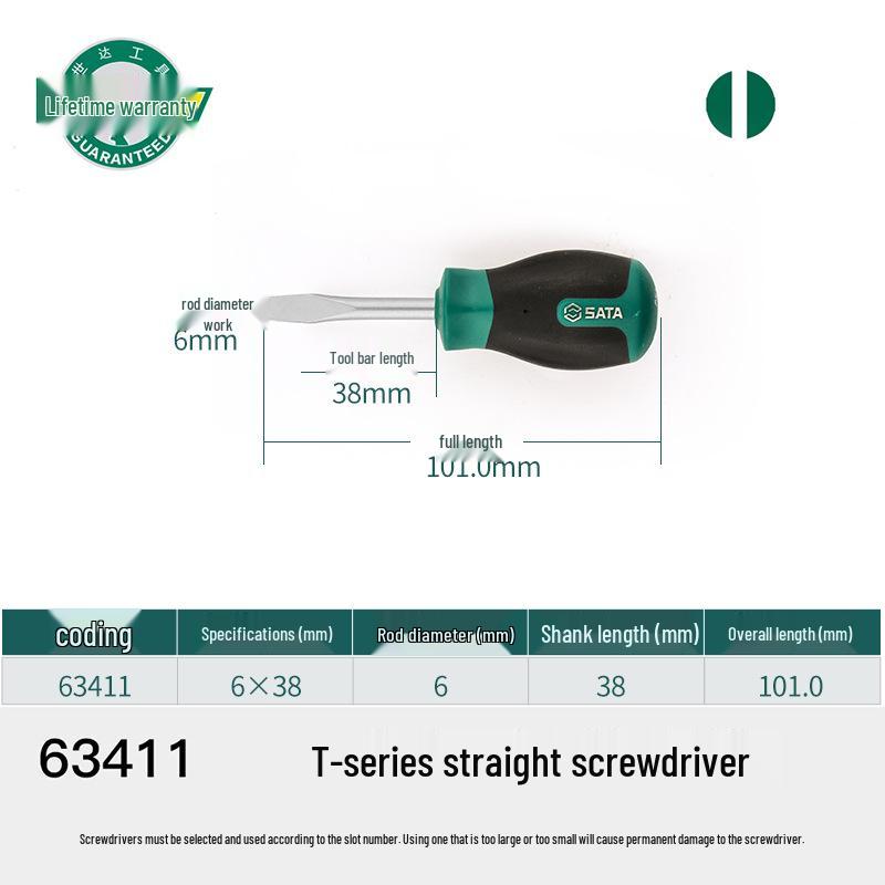 Sata T-Series Flathead Screwdriver (63402-63417) Tool