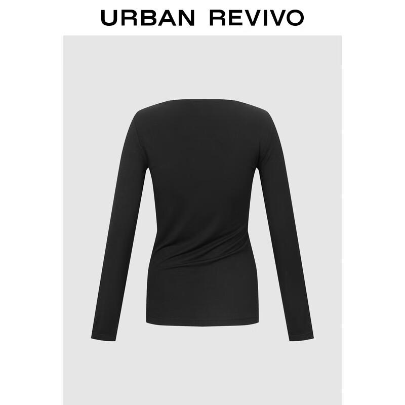 UR Women s Metal Buckle Twist Long-Sleeve Modal T-Shirt S чёрный