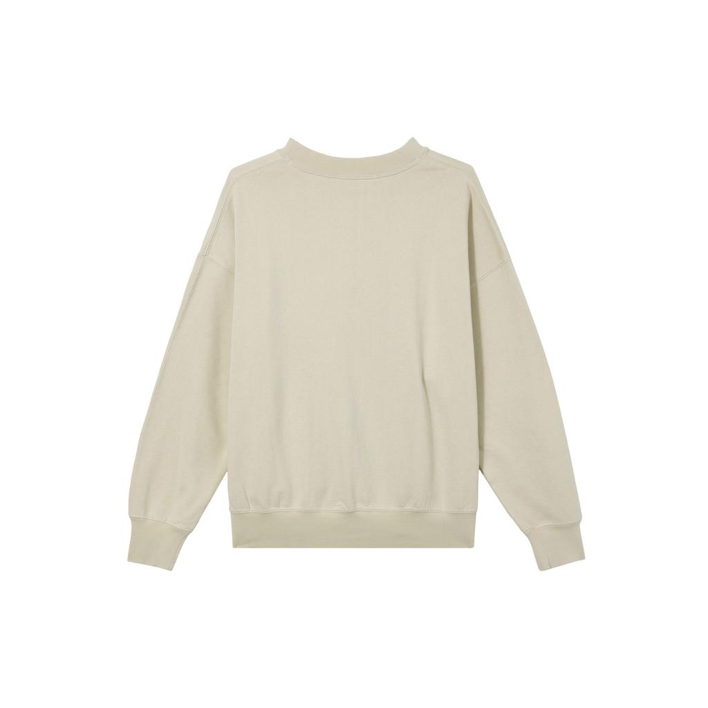 Jordan Logo Embroidered Solid Knit Crewneck Sweatshirt Women Tops Sand White DM5190-126