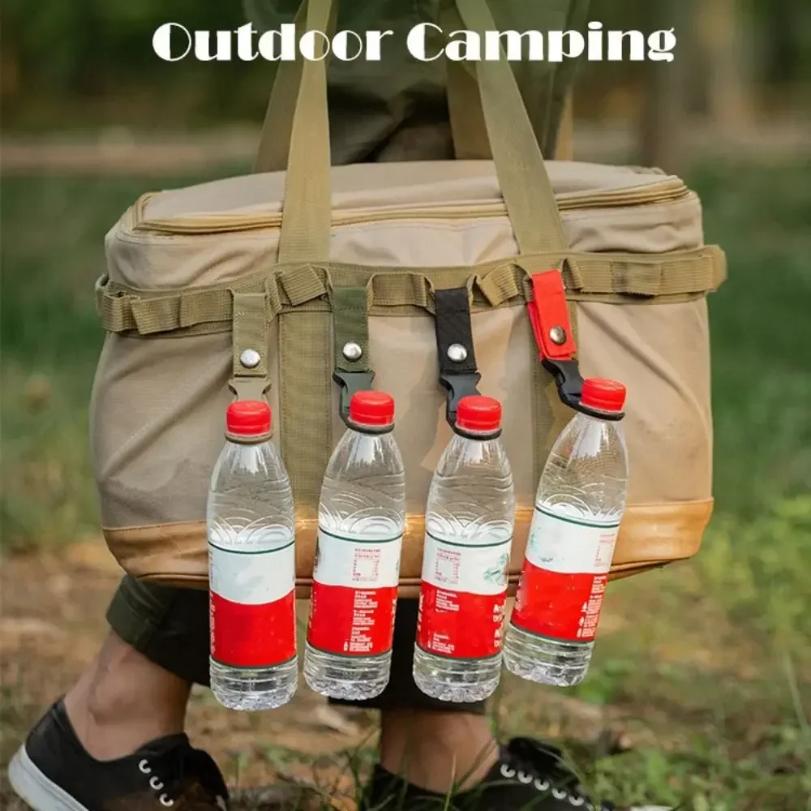 6pcs Camping Webbing Buckle Hook Water Bottle Holder Clip Outdoor Military Nylon EDC Climb Carabiner Belt Backpack Hanger