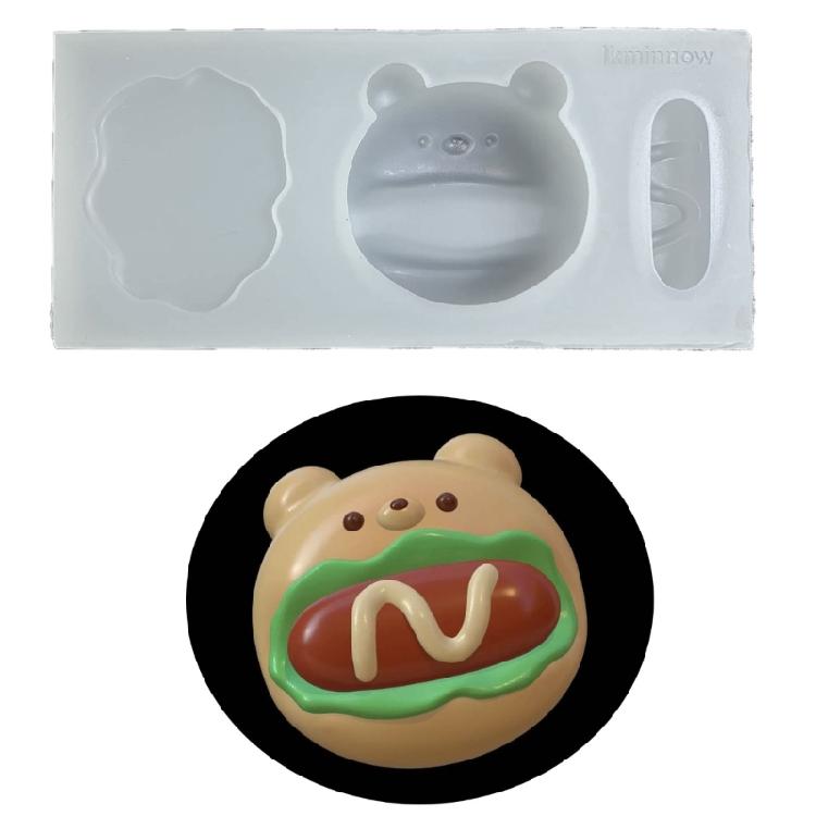 Hot Dog Squeeze Toy Silicone Molds DIY Bear Squeeze Toy Resins Castings Molds