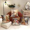 Christmas Decoration Pillowcase Christmas Tree Snowman Pattern Is Suitable for Home Room Living Room Sofa Cushion Cover