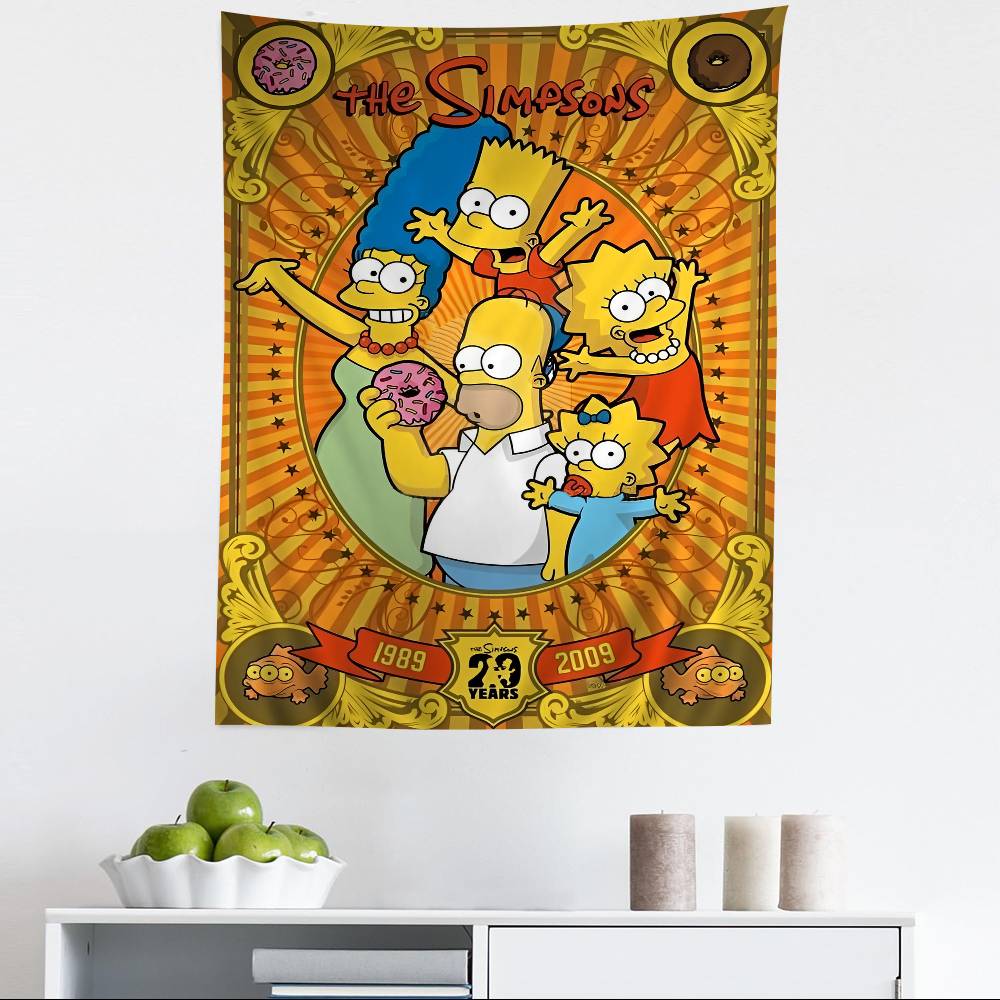 Cartoon TThe Cool SSimpsons Printed Large Wall Tapestry Hanging Tarot Hippie Wall Rugs Dorm Art Home Decor