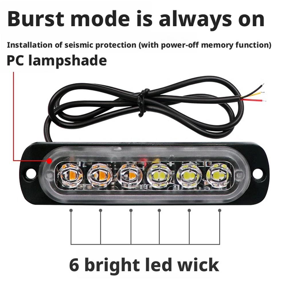12V 24V 6smd LED Πλαϊνά Φώτα Αυτοκινήτου Φως Στροβοσκοπικού Προειδοποίησης Στροβοσκοπικό Φως Πλέγματος Φωτεινή Μπάρα Στροβοσκοπική Αυτοκινήτου/μοτοσυκλέτας/φορτηγού