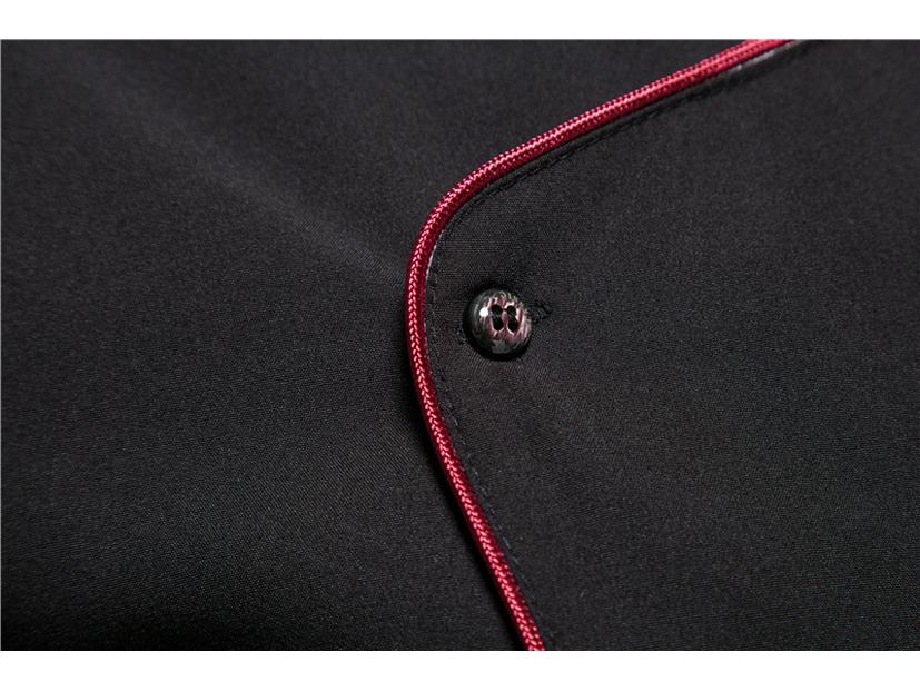 Men's European Style Long Sleeve Solid Color Stand Collar Dress Shirt, Plus Size.