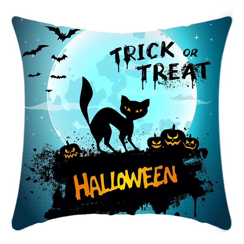 

New Halloween Pillowcase Castle Print Black Cat Silhouette Decoration Holiday Pillowcase 45 * 45Cm pillowcase