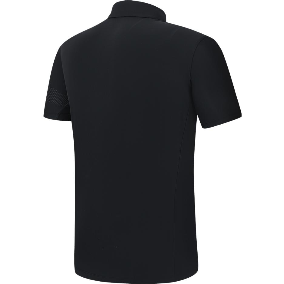 Fila Solid Color Loose Fit Straight Leg Casual Short Sleeve Knit Polo Shirt Men Tops Black A11M321115G-BK